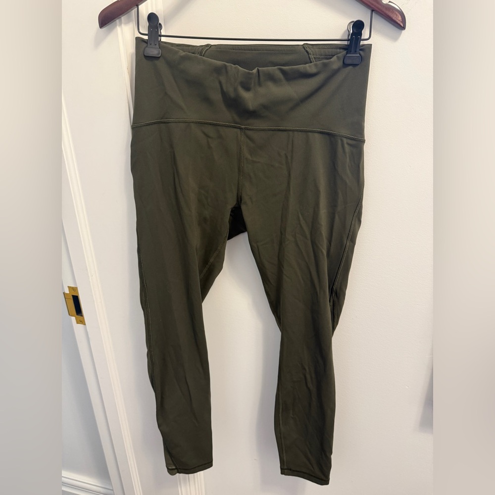 Lululemon Fast and Free High-Waist Olive Green Tights